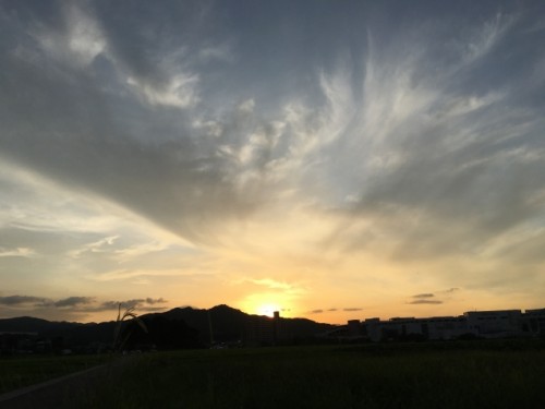 福岡県筑紫野市の夕陽